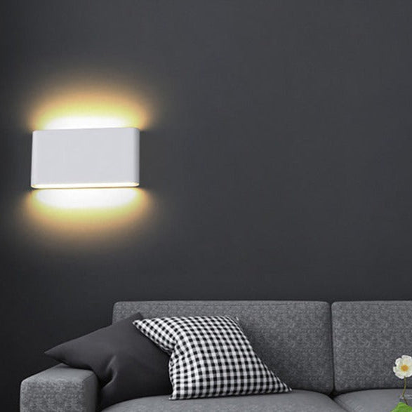 Nowoczesna Lampa Ścienna LED z Regulowanym Światłem do Oświetlenia Zewnętrznego – Kinkiet na Ścianę, Aluminium, 6W/12W