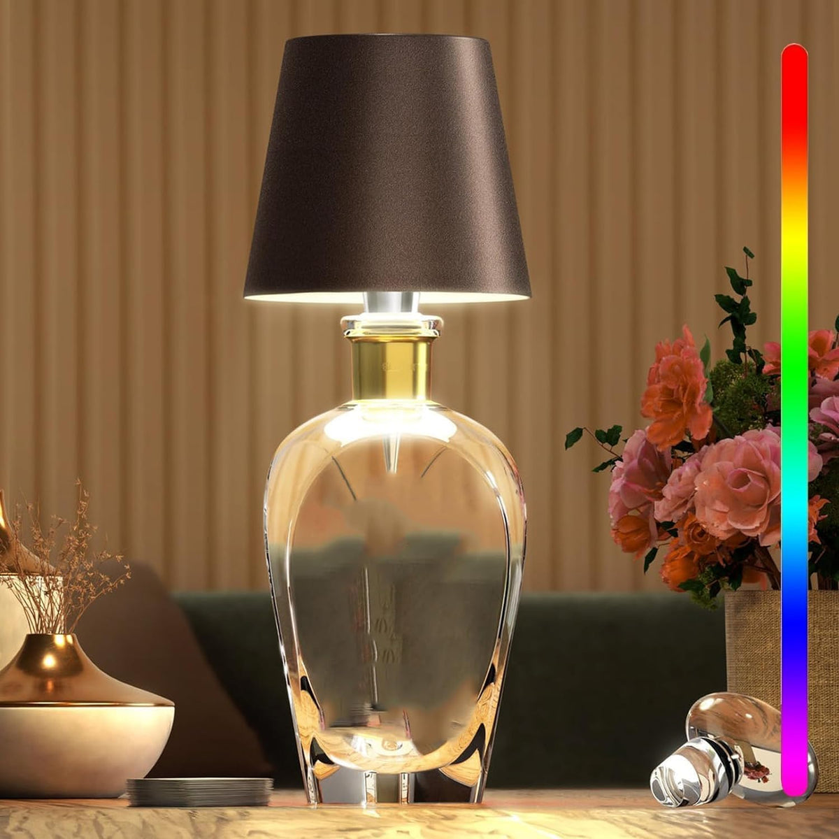 Przenośna lampa LED z dotykowym sterowaniem – nowoczesne oświetlenie bezprzewodowe dla każdego wnętrza – idealna na stylowy odpoczynek w ogrodzie lub salonie
