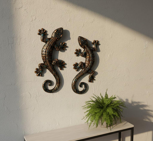Dekoracja ścienna gekon zestaw 2 sztuki