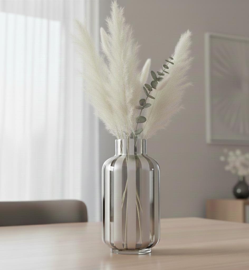 Wazon szklany w paski dodatek do kwiatu ciętego i suszonego