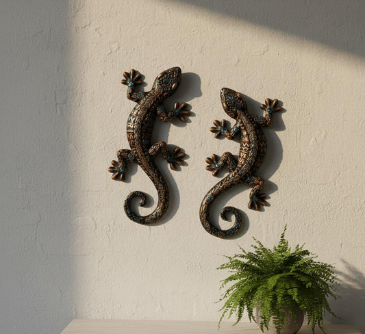 Dekoracja ścienna gekon zestaw 2 sztuki