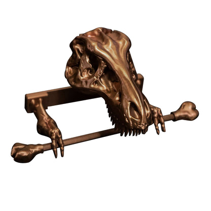 Metalowy stojak na ręczniki papierowe w formie dinozaura