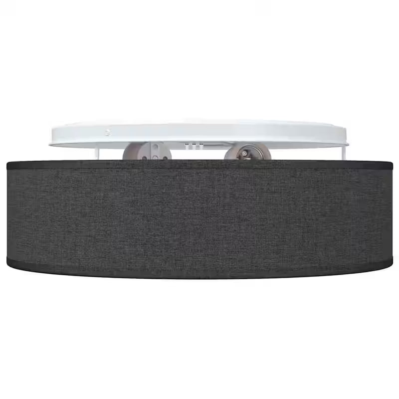 Lampa sufitowa z czarnym materiałowym kloszem