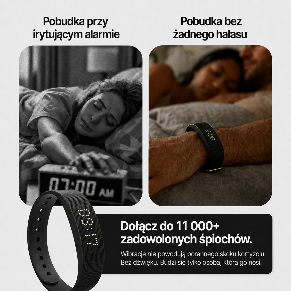 Budzik Wibracyjny z Delikatnymi Wibracjami Cichy Alarm