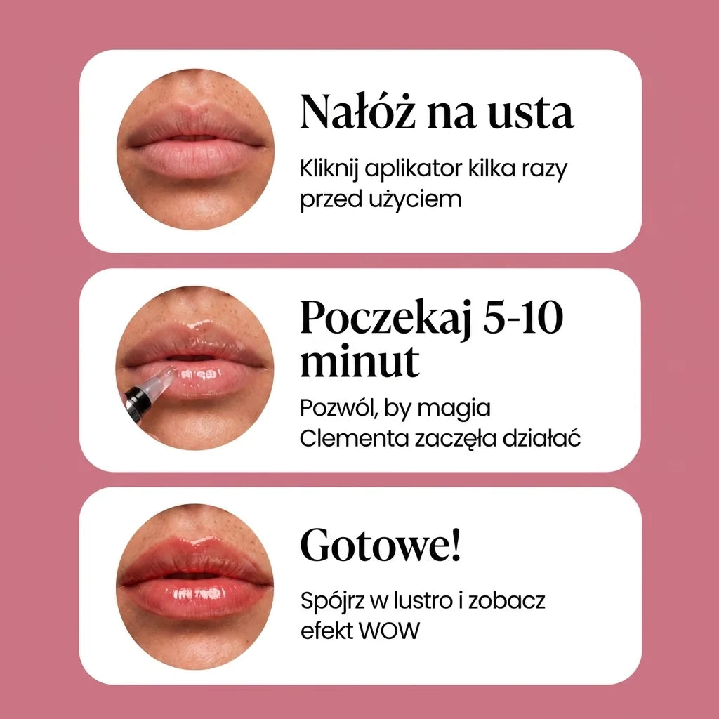 Clementa | Powiększacz do Ust z Kwasem Hialuronowym | Nawilżający Efekt Pełnych Ust