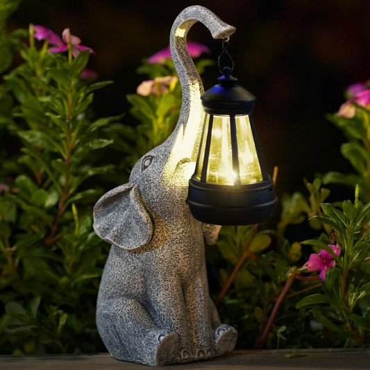 Delikatna Lampa Ogrodowa Słonia z Baterią Słoneczną – Nowoczesne Oświetlenie LED do Ogrodu i Wnętrz