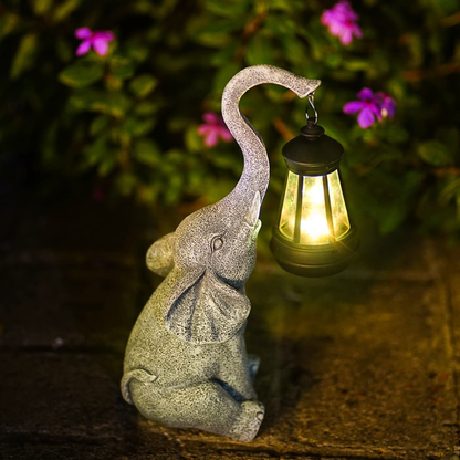Delikatna Lampa Ogrodowa Słonia z Baterią Słoneczną – Nowoczesne Oświetlenie LED do Ogrodu i Wnętrz