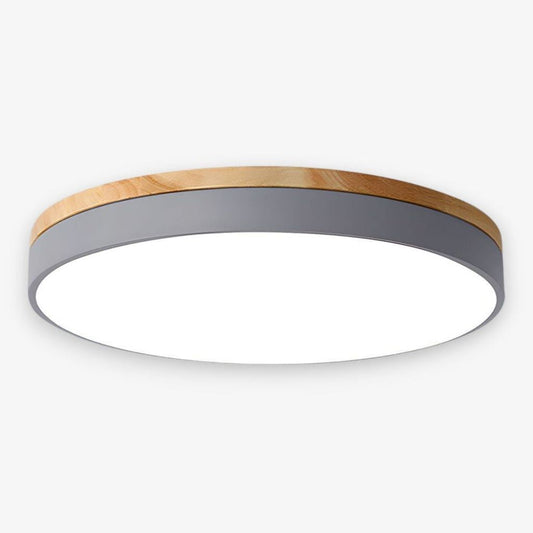 DrewnoAura | Elegancka Okrągła Lampa Sufitowa LED do Salonów i Sypialni