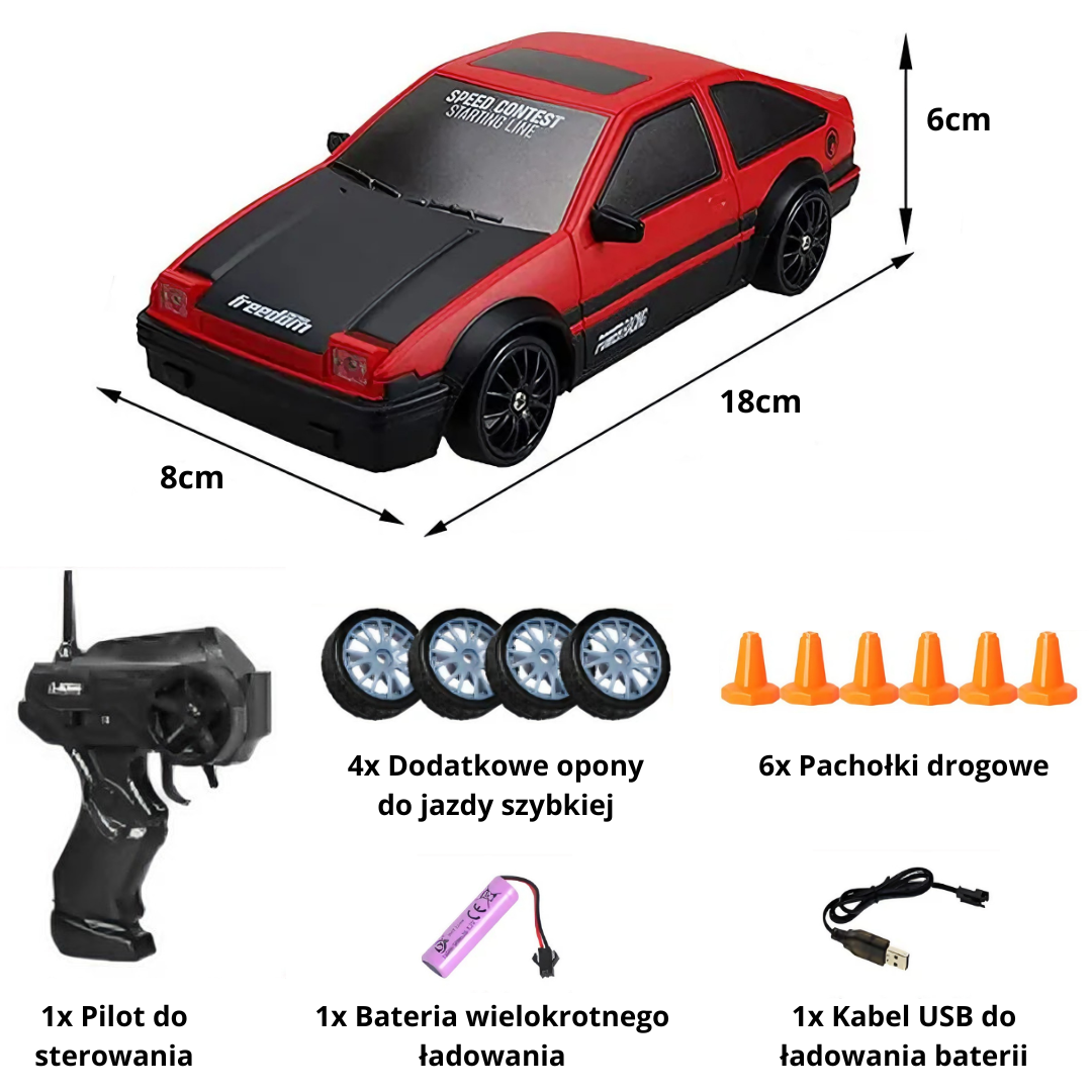 Driftek Zdalnie Sterowane Auto Driftujące z Wysoką Prędkością