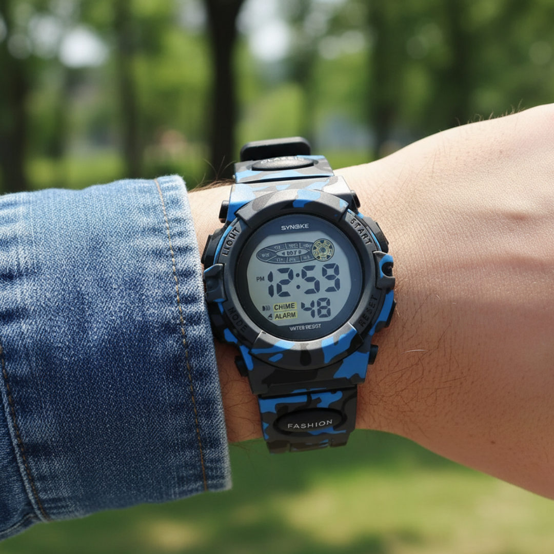 Dziecięcy Wodoodporny Cyfrowy Zegarek TimeGuard z Funkcją Alarmu