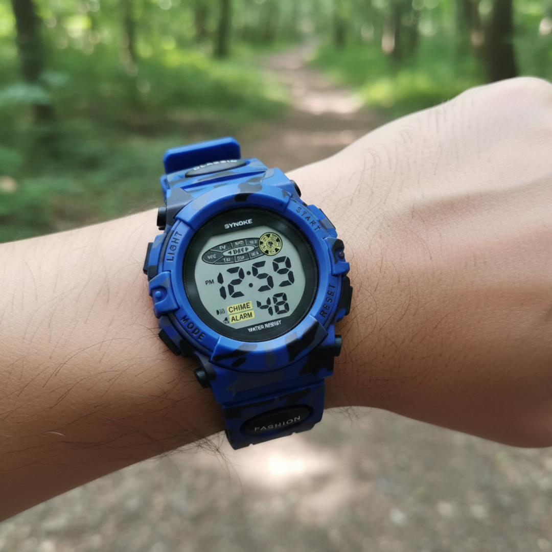 Dziecięcy Wodoodporny Cyfrowy Zegarek TimeGuard z Funkcją Alarmu