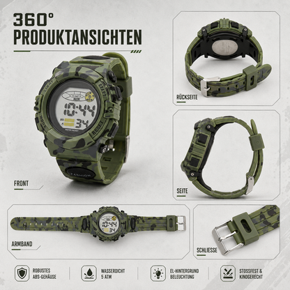 Dziecięcy Wodoodporny Cyfrowy Zegarek TimeGuard z Funkcją Alarmu