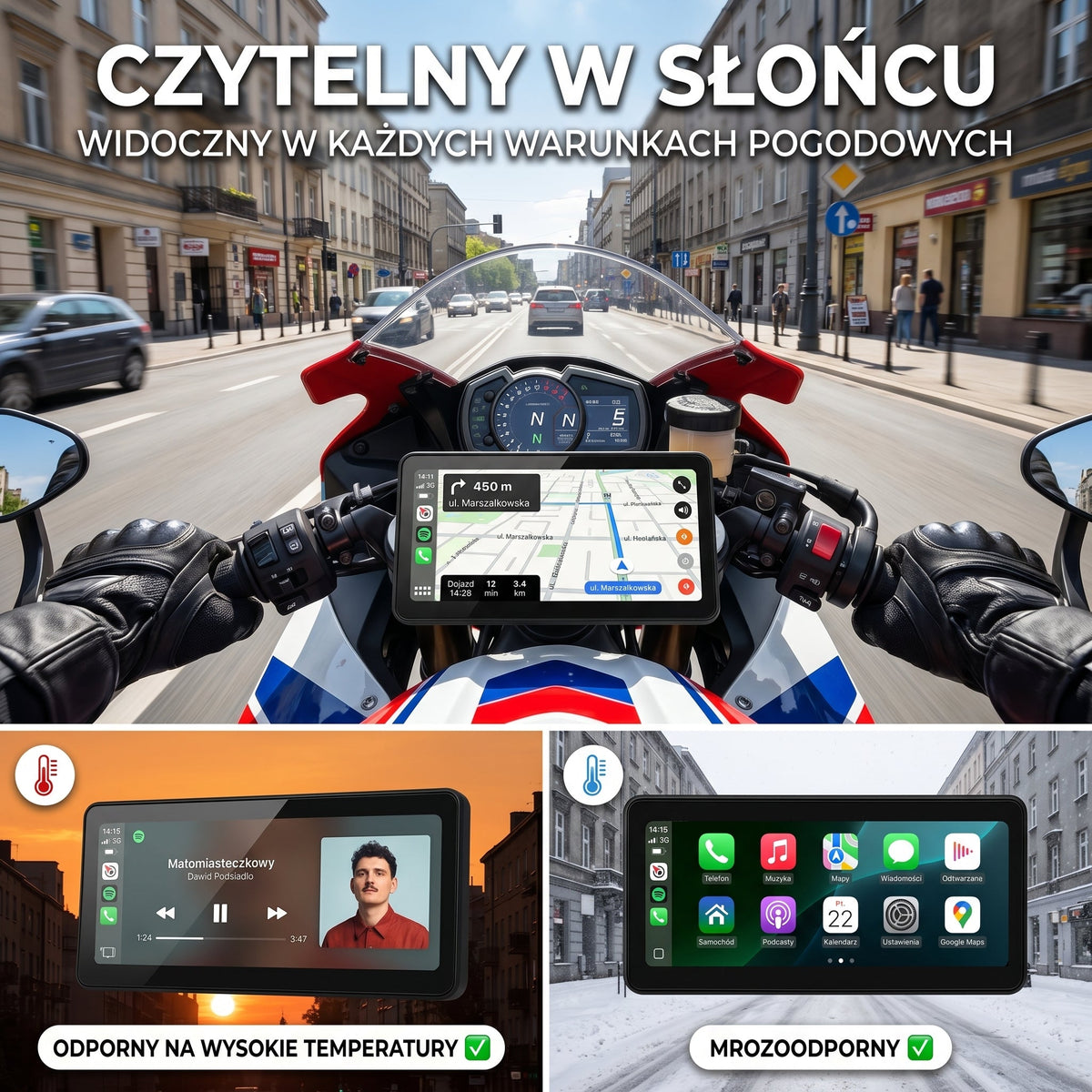 Ekran Motocyklowy 15 z Wysoką Rozdzielczością i Wytrzymałą Konstrukcją dla Lepszej Widoczności