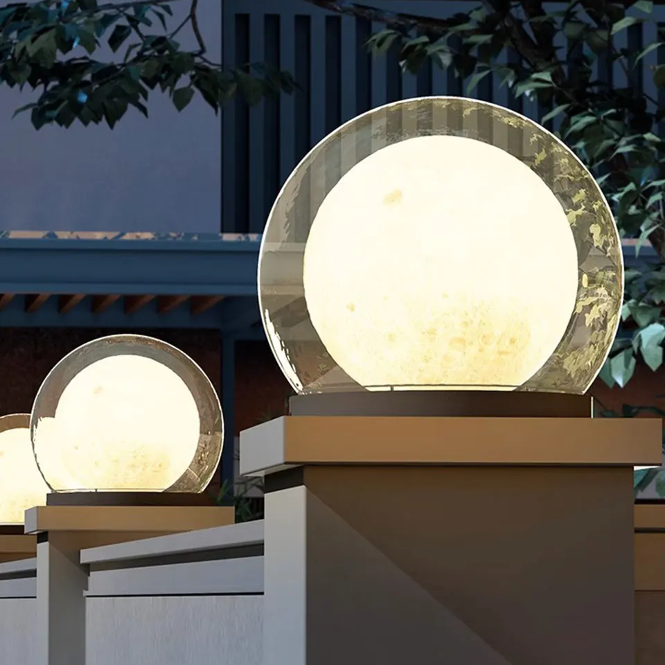 Elegancka Lampa Słoneczna Księżycowa IP65 do Ogrodu – Wodoodporna, Miękkie Światło, Stylowy Design, Różne Rozmiary