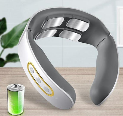 Ergonomiczny Masażer Szyi EMS z Funkcją Ogrzewania | Ulga w Bólu i Relaks dla Domu i Biura