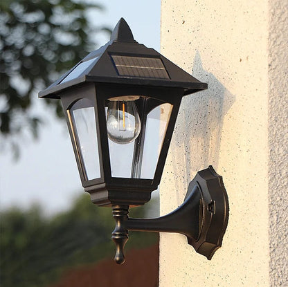 Kinkiet Solarny Zewnętrzny z Nowoczesnym Designem – Ekologiczne Oświetlenie do Ogrodów i Tarasów, IP65, E27 LED