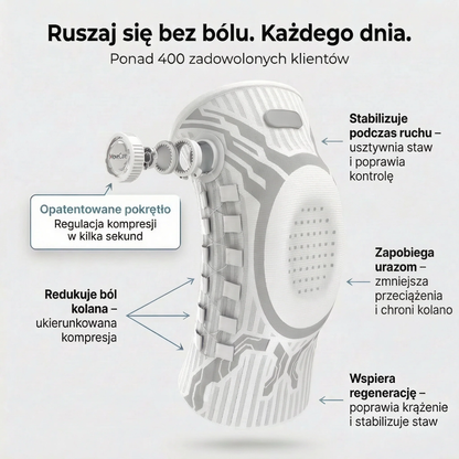 Knevro™ | Stabilizująca Orteza Kolana z Systemem Smart Knob | Wsparcie i Komfort dla Aktywności Sportowych