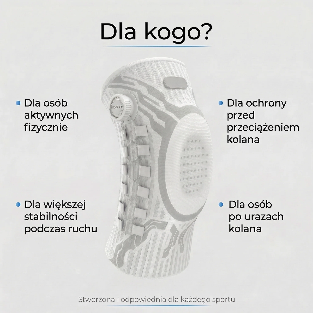 Knevro™ | Stabilizująca Orteza Kolana z Systemem Smart Knob | Wsparcie i Komfort dla Aktywności Sportowych