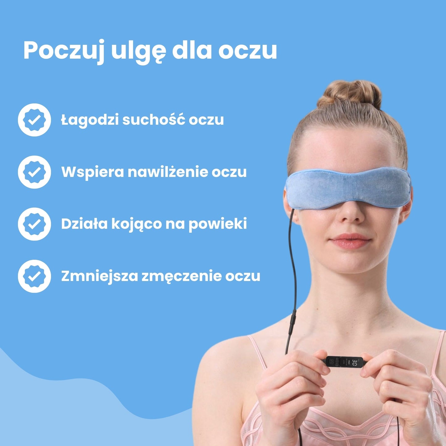 Kobieta's Podgrzewana Maska na Oczy do Spania z Bawełny USB