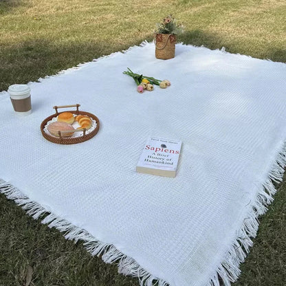 Koc Piknikowy z Frędzlami - Lekki, Miękki i Wszechstronny do Użytku na Zewnątrz