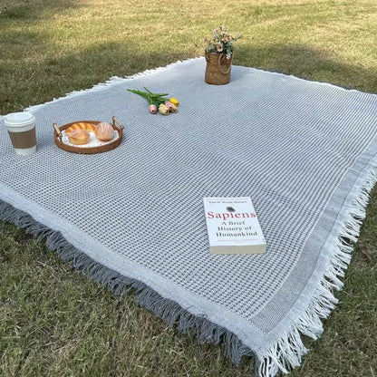 Koc Piknikowy z Frędzlami - Lekki, Miękki i Wszechstronny do Użytku na Zewnątrz