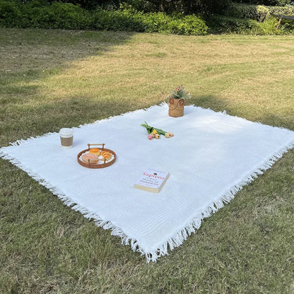 Koc Piknikowy z Frędzlami - Lekki, Miękki i Wszechstronny do Użytku na Zewnątrz