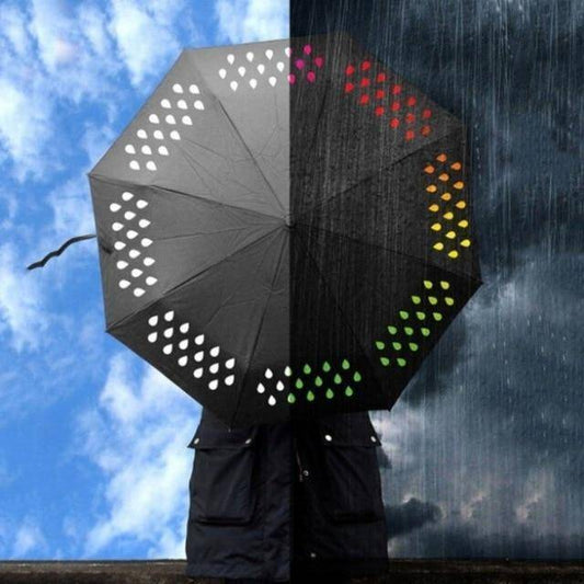 Kompaktowy Parasol 40 cali Zmieniający Kolor Pod Wpływem Wilgoci – Chromatyczny Efekt Deszczu