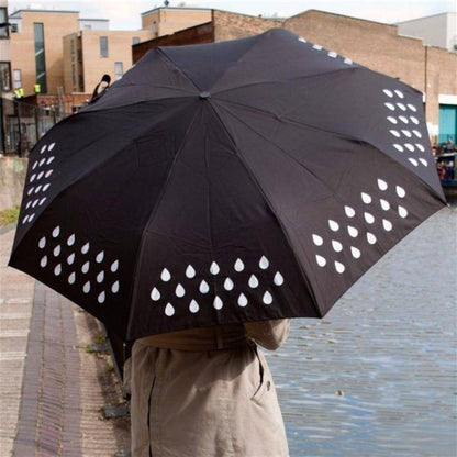 Kompaktowy Parasol 40 cali Zmieniający Kolor Pod Wpływem Wilgoci – Chromatyczny Efekt Deszczu