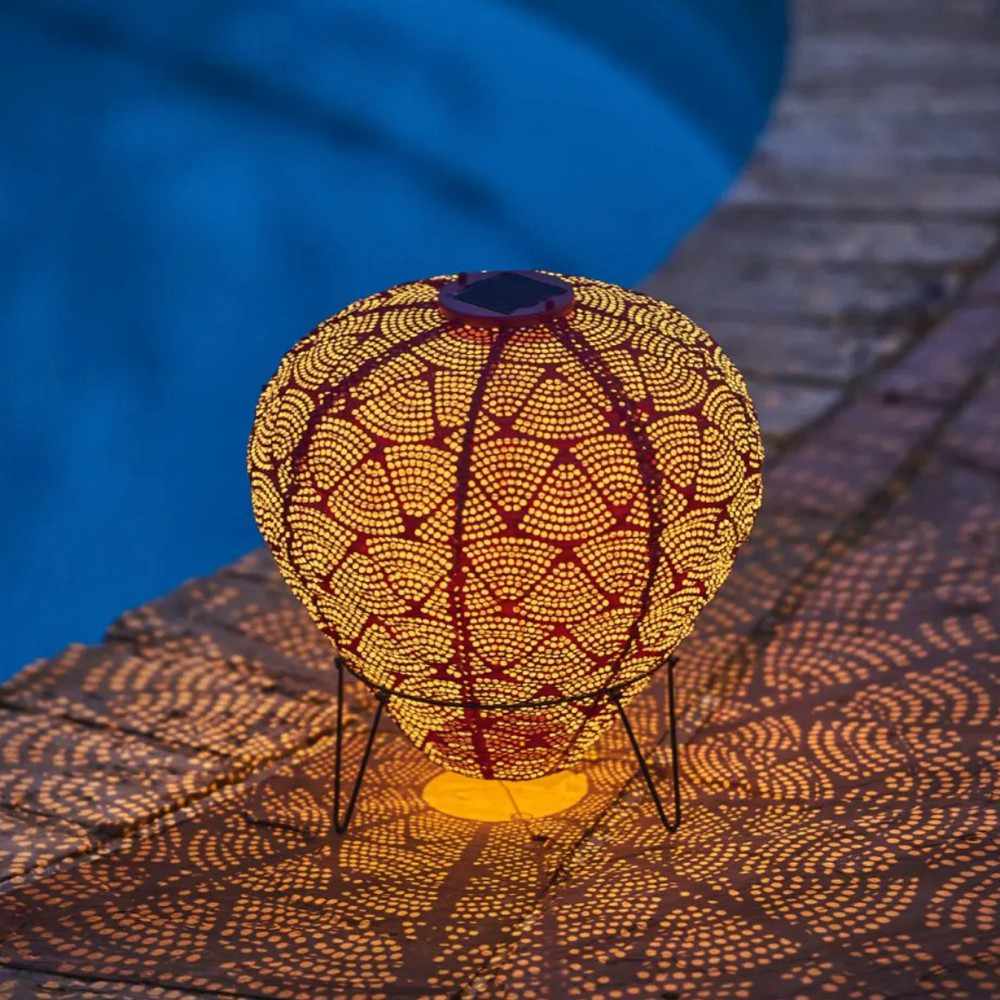Lampa Ogrodowa Słoneczna w Kształcie Balonu – Metalowe Oświetlenie Zewnętrzne z Automatycznym Włączaniem, 26 cm x 30 cm