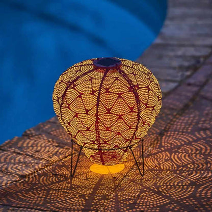 Lampa Ogrodowa Słoneczna w Kształcie Balonu – Metalowe Oświetlenie Zewnętrzne z Automatycznym Włączaniem, 26 cm x 30 cm