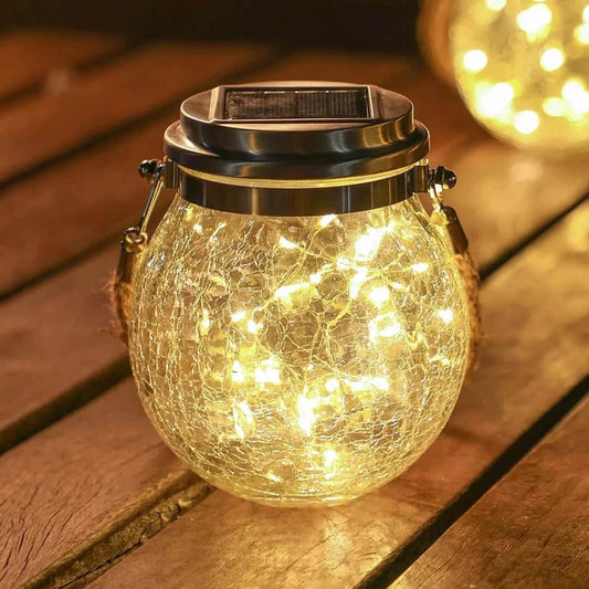 Lampa Ogrodowa Solarne ze Szkła – 4 Sztuki z Efektem Lodowych Szczelin, Nowoczesne Lampy do Ogrodu