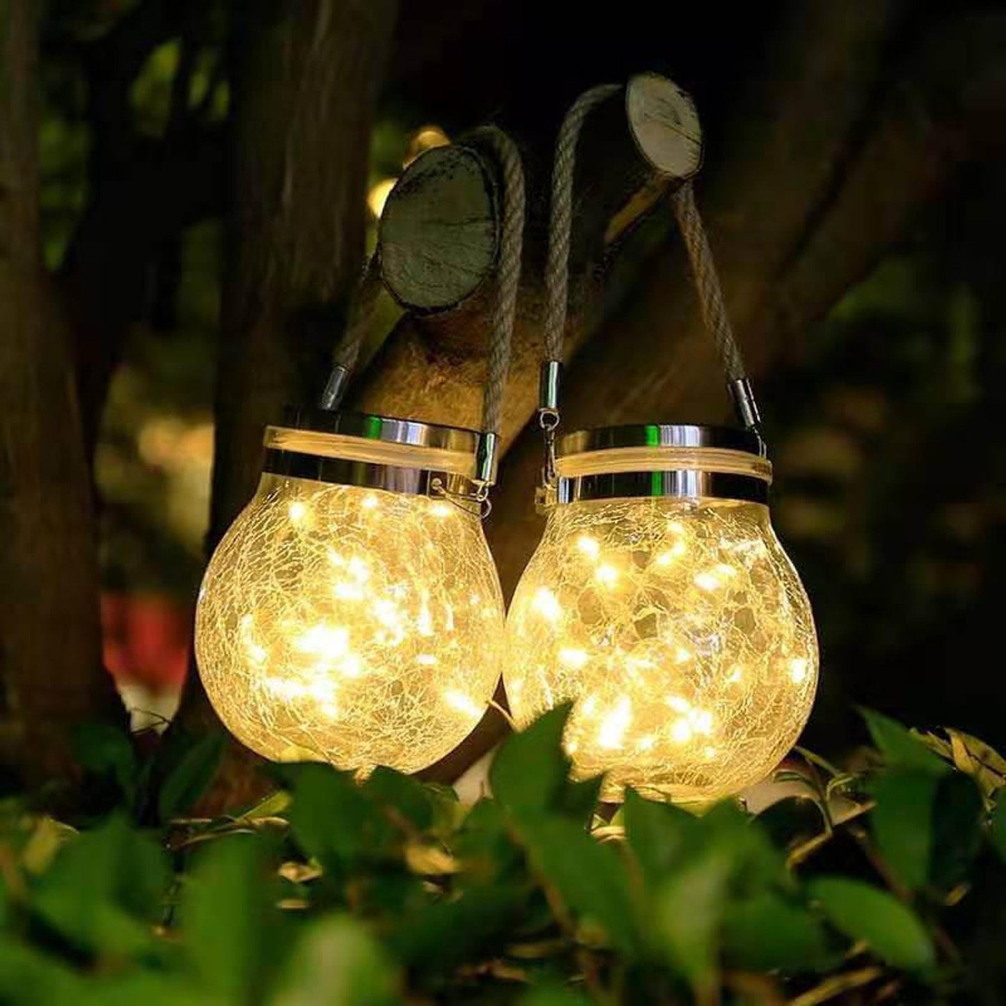 Lampa Ogrodowa Solarne ze Szkła – 4 Sztuki z Efektem Lodowych Szczelin, Nowoczesne Lampy do Ogrodu