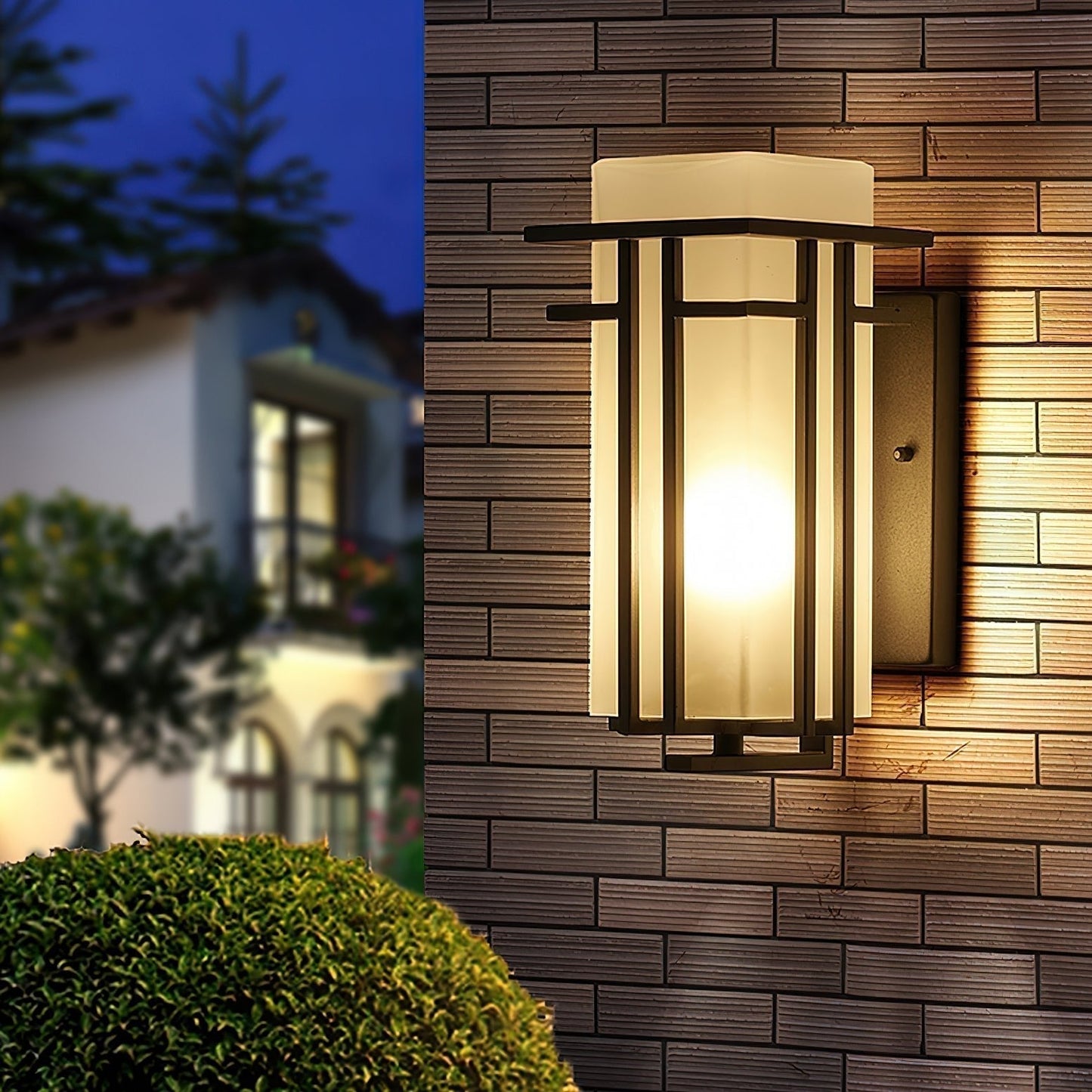 Zewnętrzna lampa drzwiowa Linden z żelaza i szkła – styl retro