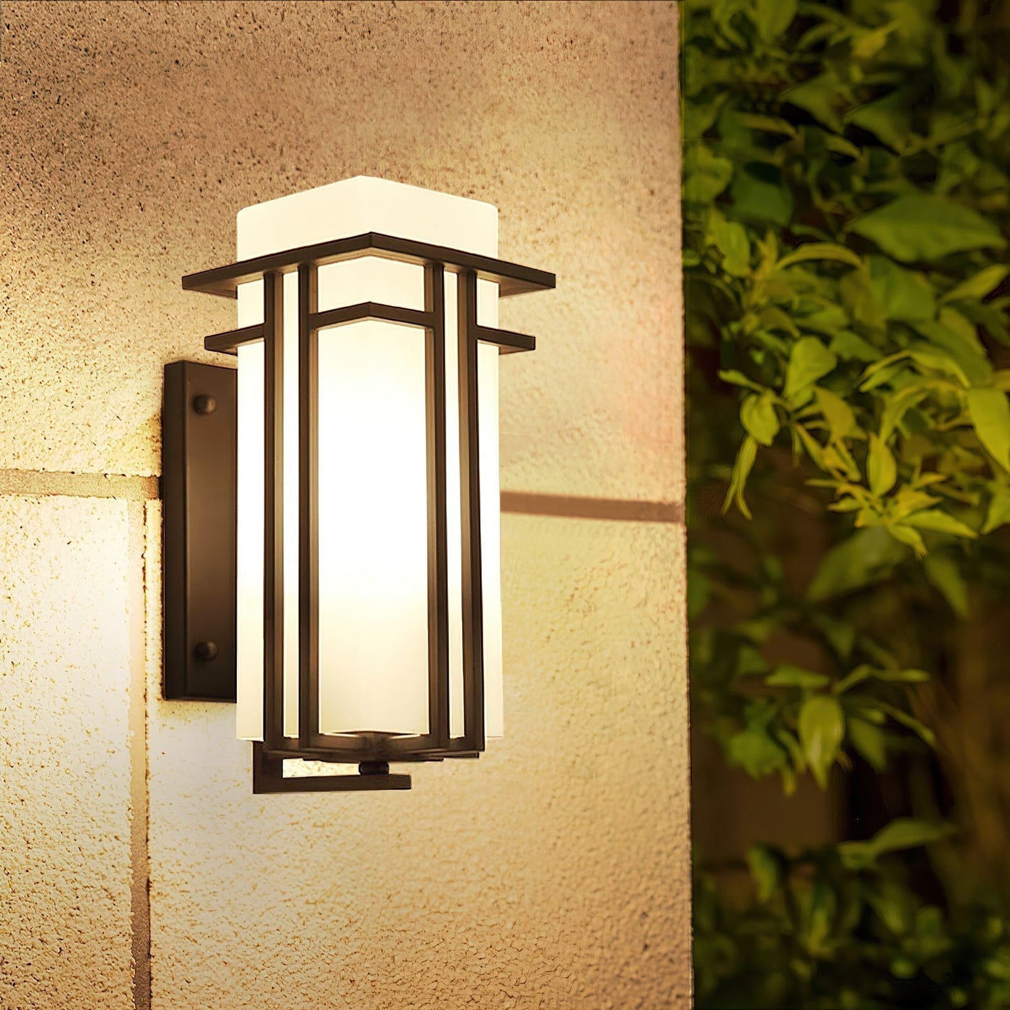 Zewnętrzna lampa drzwiowa Linden z żelaza i szkła – styl retro
