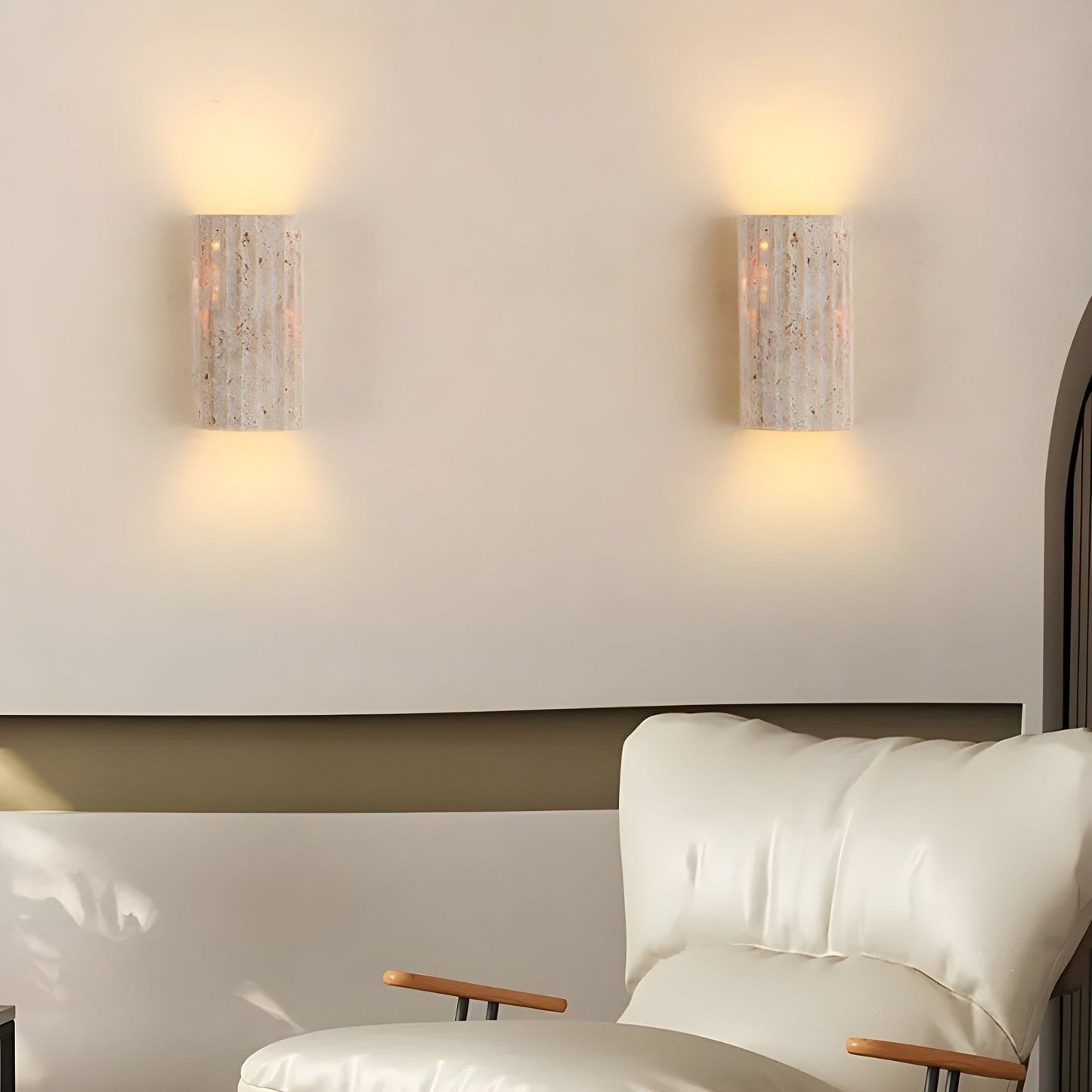 Lampa Ścienna z Naturalnego Kamienia LED – Montaż Ścienny