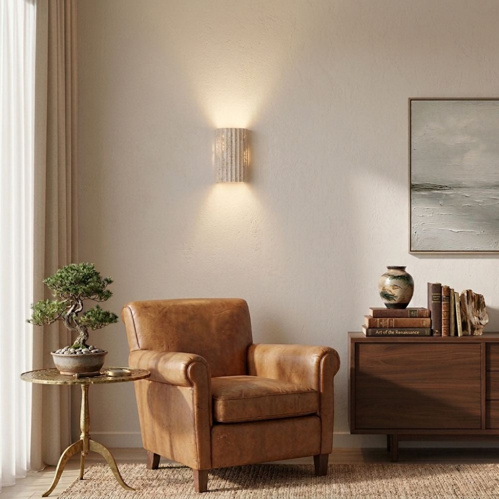 Lampa Ścienna z Naturalnego Kamienia LED – Montaż Ścienny