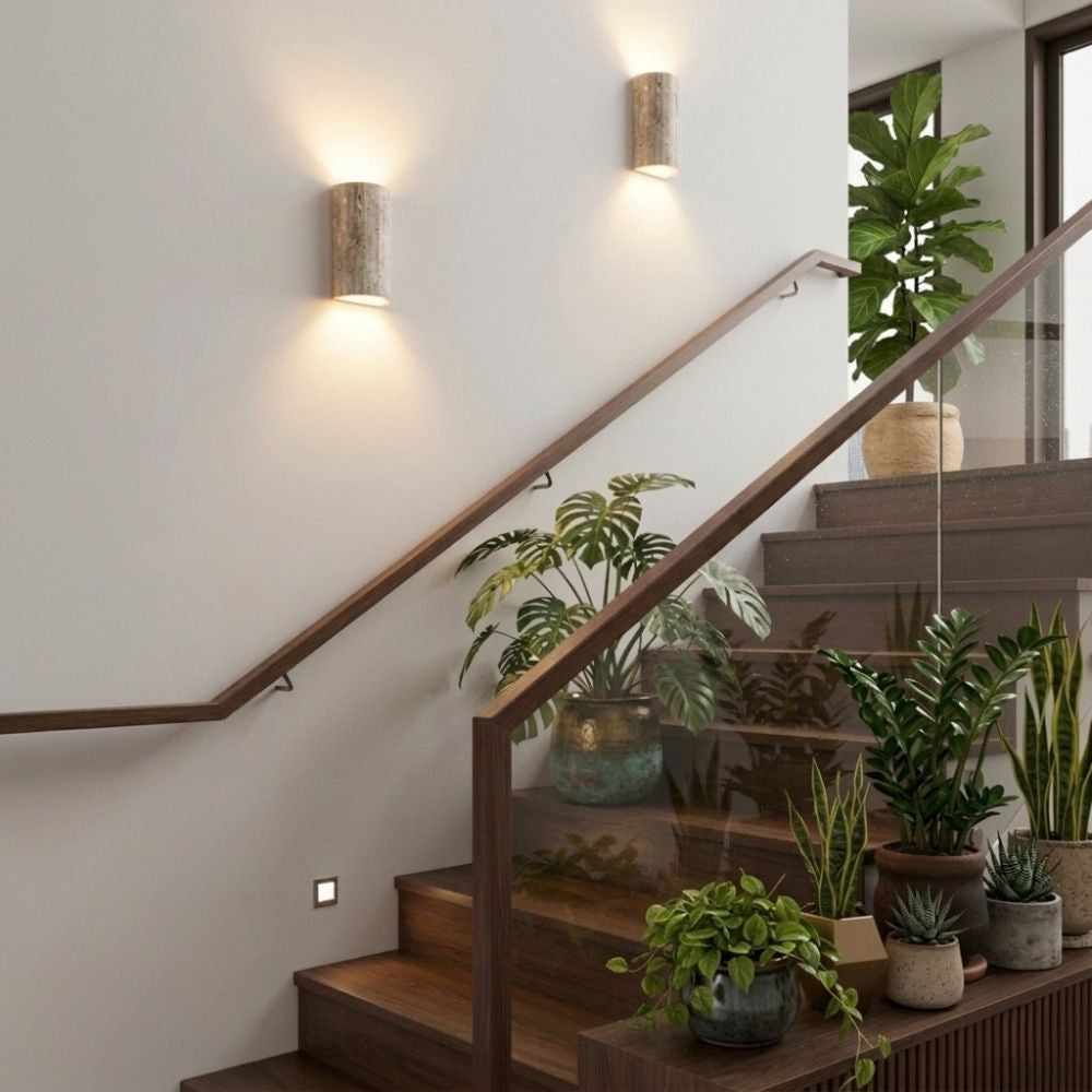 Lampa Ścienna z Naturalnego Kamienia LED – Montaż Ścienny