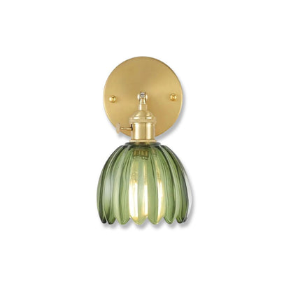Lampa Ścienna Retro ze Szklanym Kloszem Tulipanowym