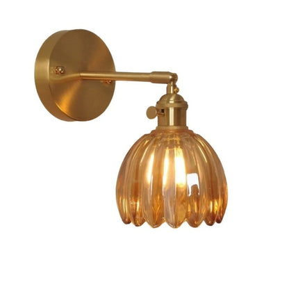 Lampa Ścienna Retro ze Szklanym Kloszem Tulipanowym