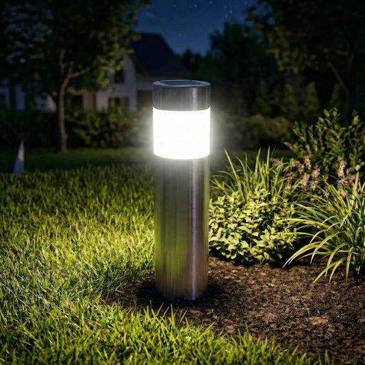 Solarne Lampy Ogrodowe LED z Automatycznym Włączaniem i Ciepłym Białym Światłem – Zestaw 2 Sztuk