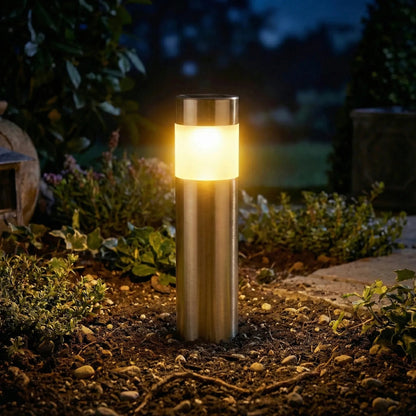 Solarne lampy ogrodowe LED z automatycznym włączaniem/wyłączaniem – cylindryczne, białe światło