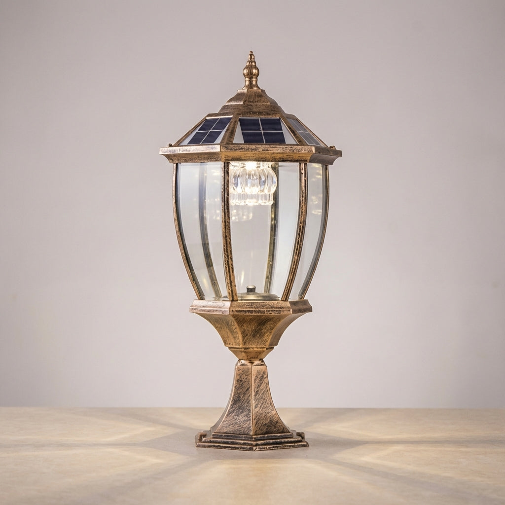Latarnia Zewnętrzna Solarna LED z Aluminium i Szkła – 200 lm, Czarna