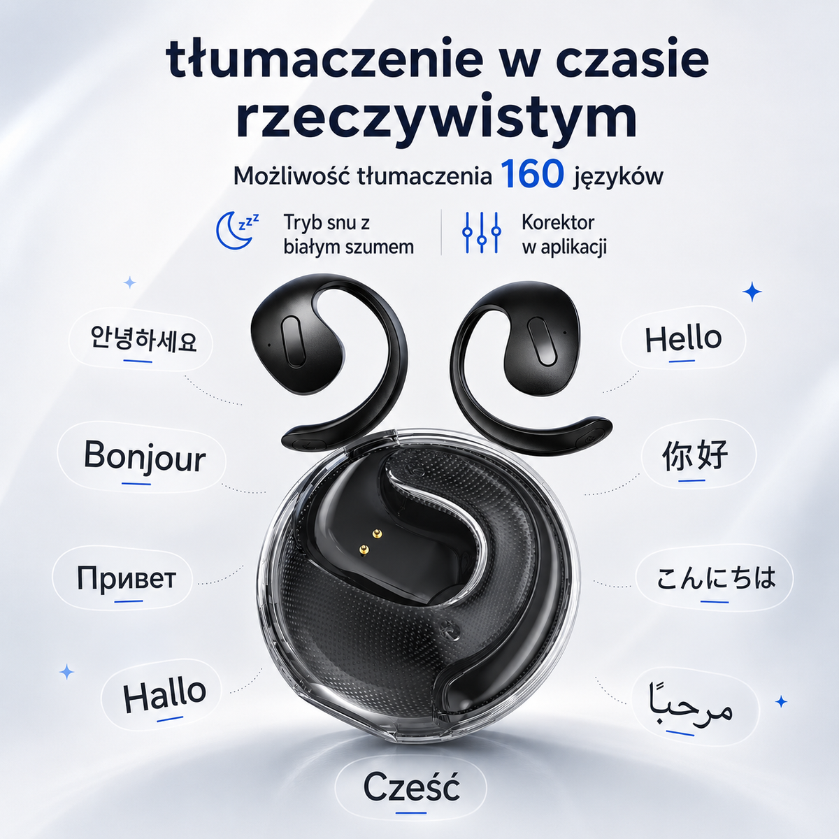 MINISO | Słuchawki Tłumaczące Bluetooth 135 Języków