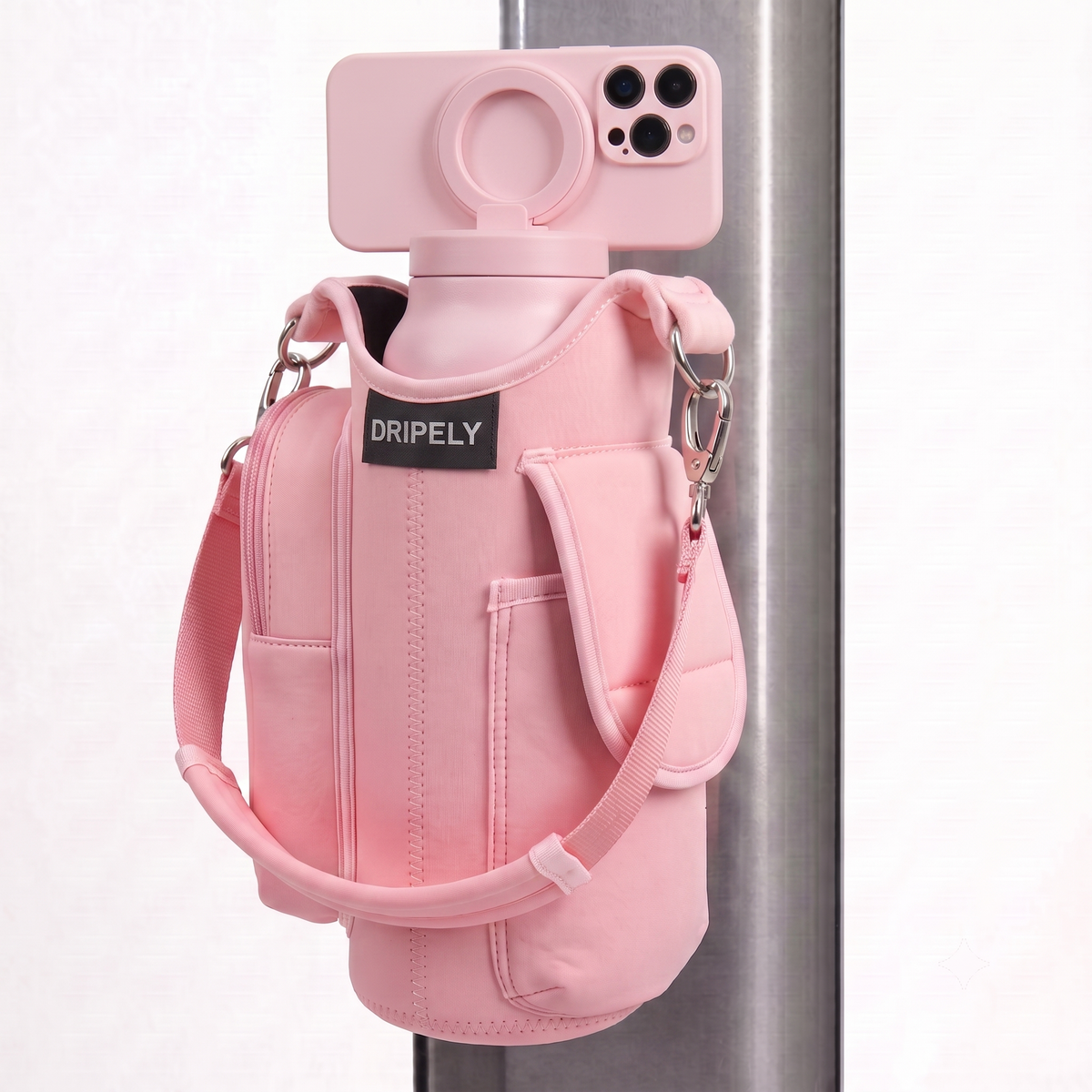 Magnetyczna Torba na Butelkę z Neoprenu z Kieszenią na Telefon | Stabilne Mocowanie dla Wygody w Treningu