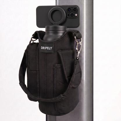 Magnetyczna Torba na Butelkę z Neoprenu z Kieszenią na Telefon | Stabilne Mocowanie dla Wygody w Treningu