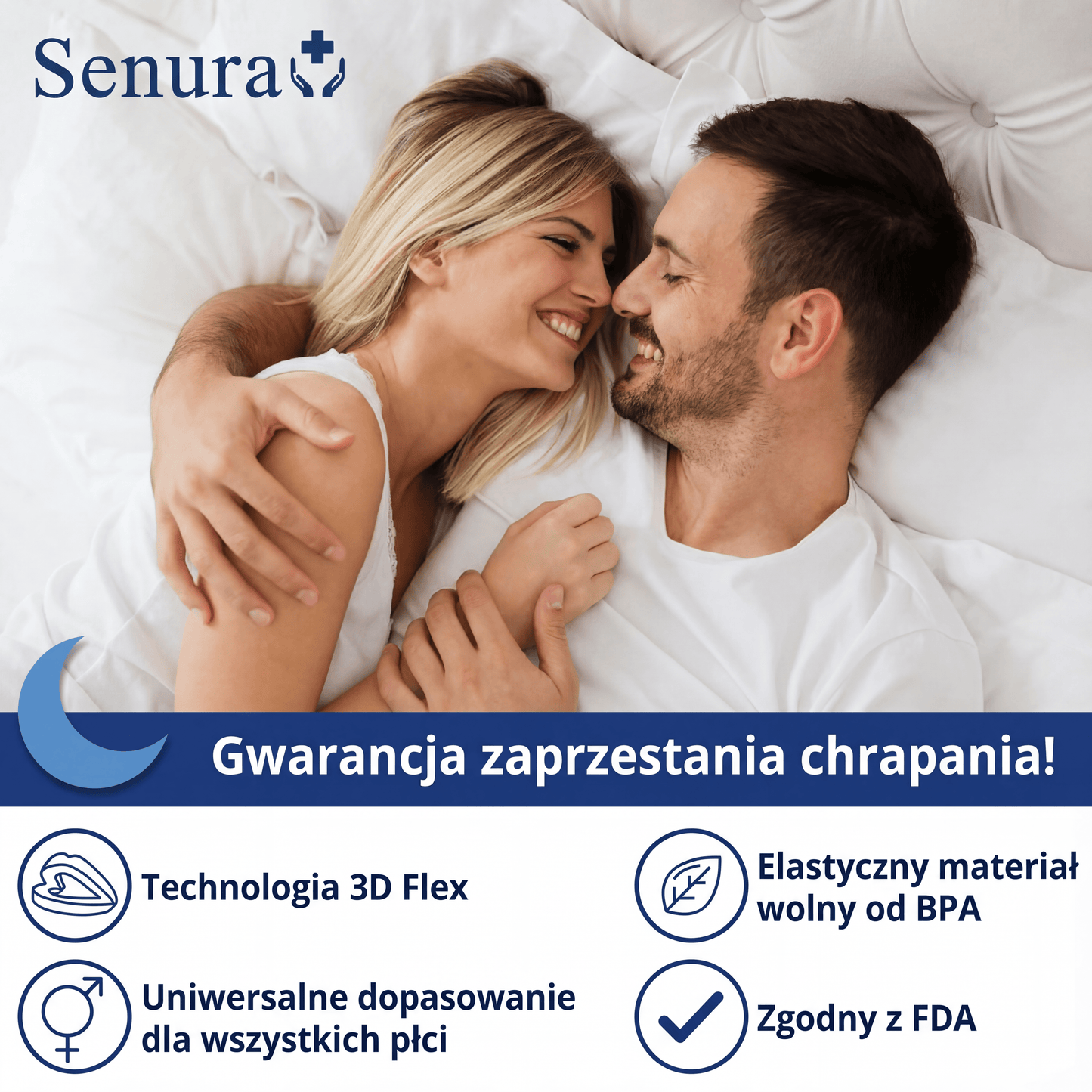 Męska Skuteczna Nakładka na Chrapanie Hipoalergiczna Silikonowa