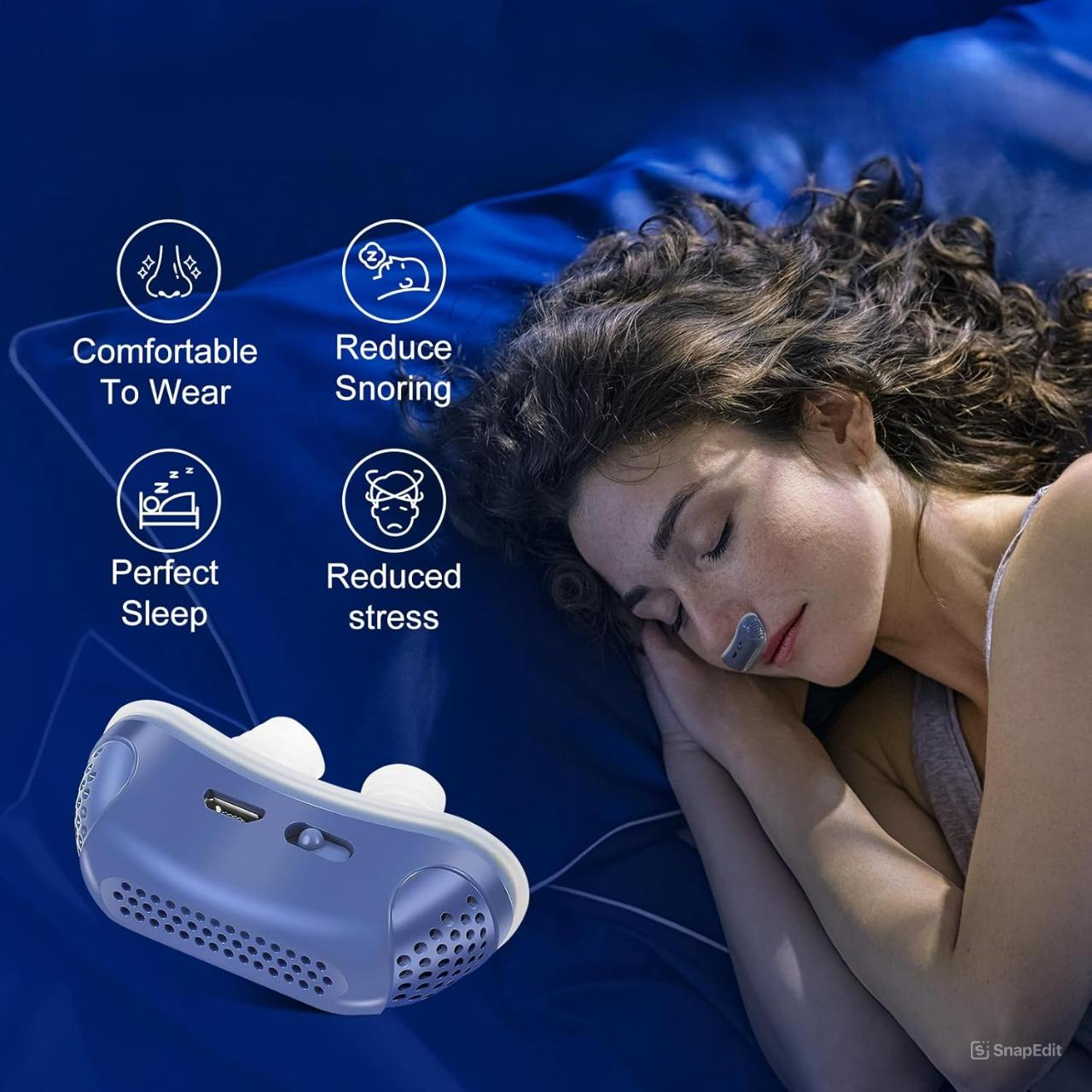 Męski Cichy Przenośny Mikro CPAP z Silikonowym Dopasowaniem
