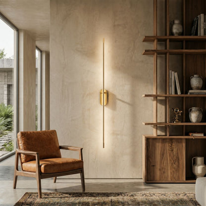 Minimalistyczna lampa ścienna LED góra dół złote wykończenie