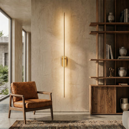 Minimalistyczna lampa ścienna LED góra dół złote wykończenie