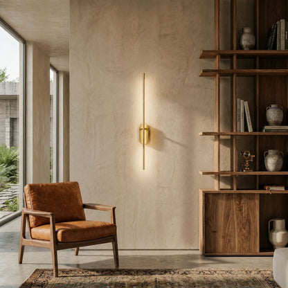 Minimalistyczna lampa ścienna LED góra dół złote wykończenie